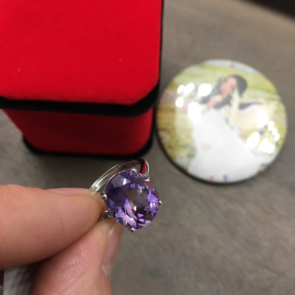 Imported Jewelry - NEW Certified 5CT Amethyst S925 Silver Ring